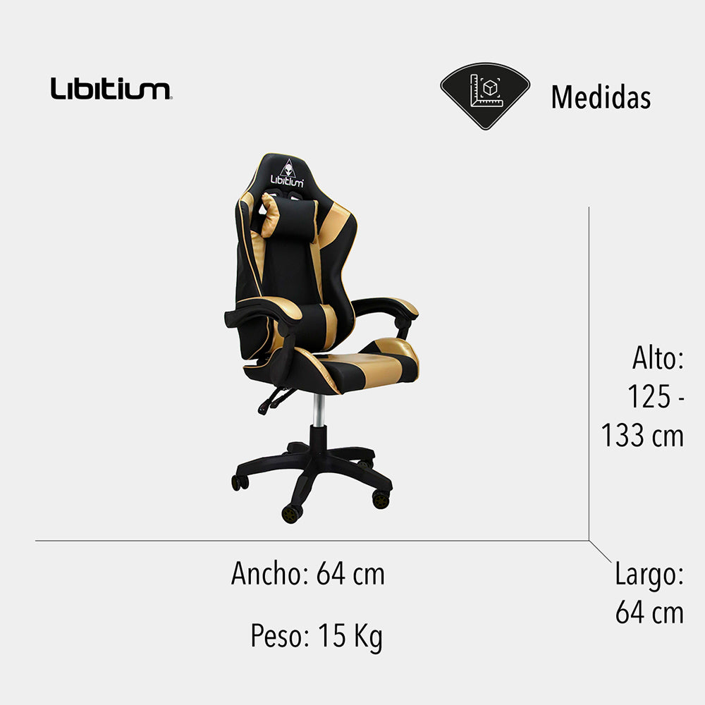 SILLA GAMER COLOR DORADO
