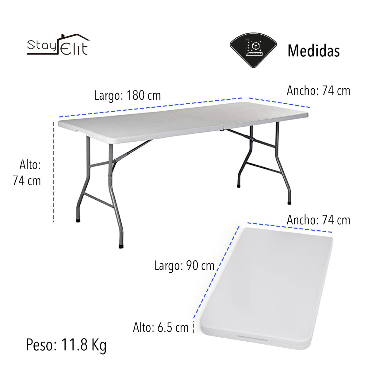 MESA PORTAFOLIO 1.8M PARA JARDIN Y EVENTOS