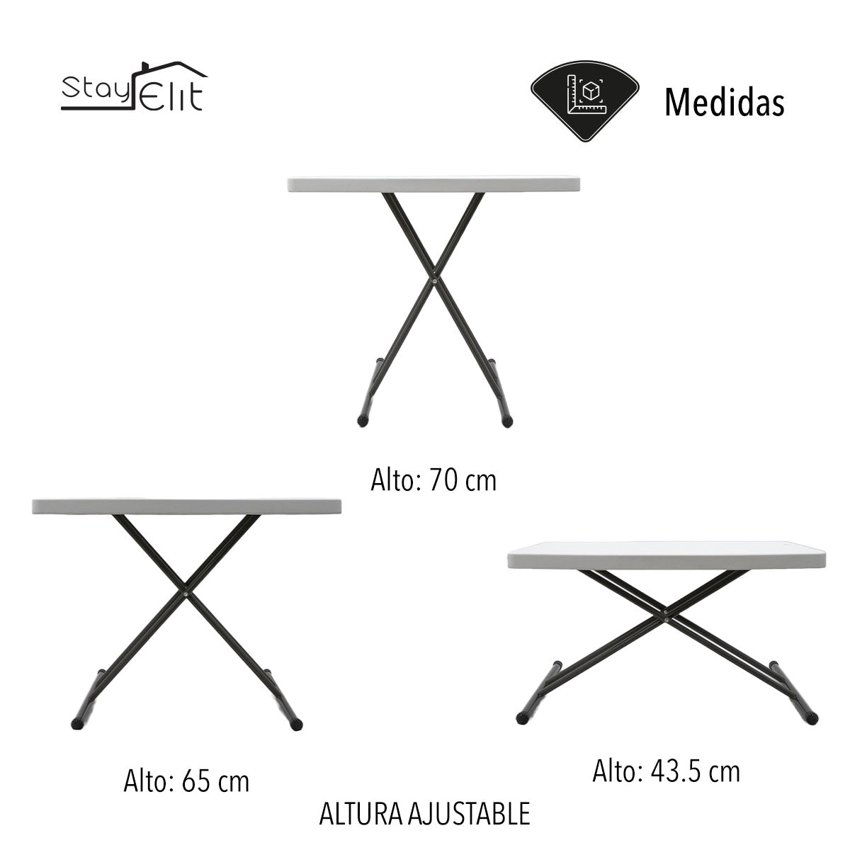 MESA DE SERVICIO PLEGABLE DE ALTURA AJUSTABLE