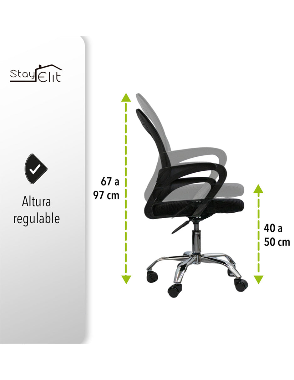 SILLA DE OFICINA ERGONÓMICA COLOR NEGRA