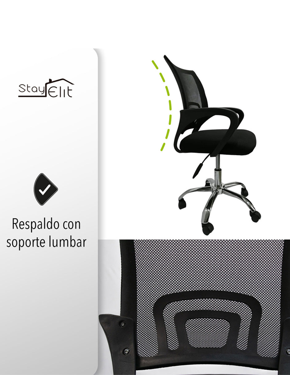 SILLA DE OFICINA ERGONÓMICA COLOR NEGRA