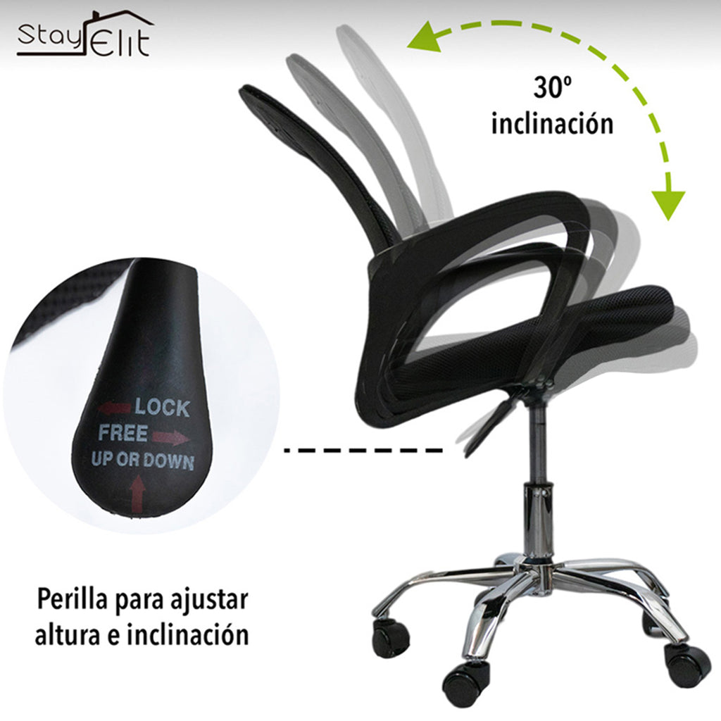 SILLA DE OFICINA ERGONÓMICA COLOR NEGRA