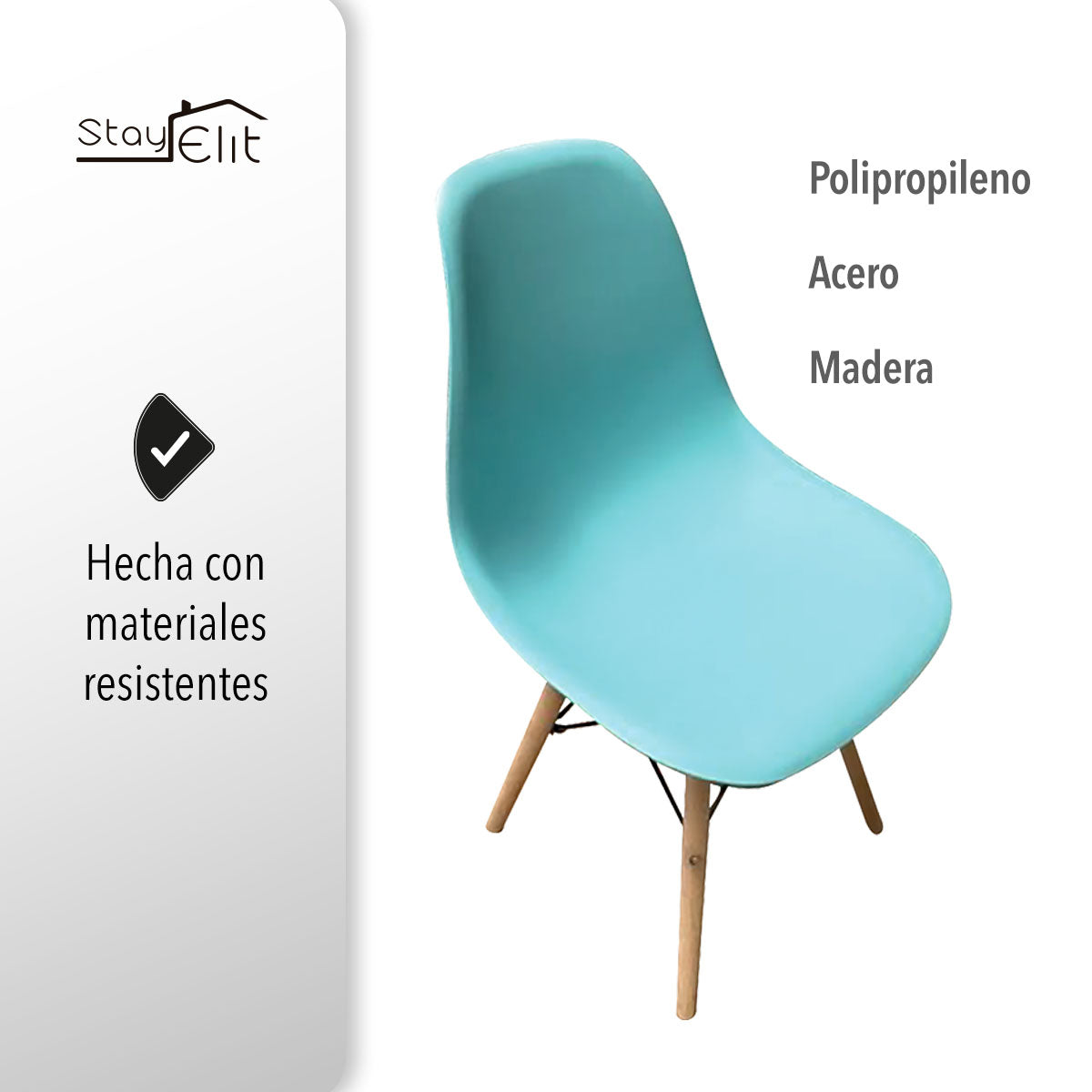 SET DE 4 SILLAS EAMES MINIMALISTAS COLOR AQUA