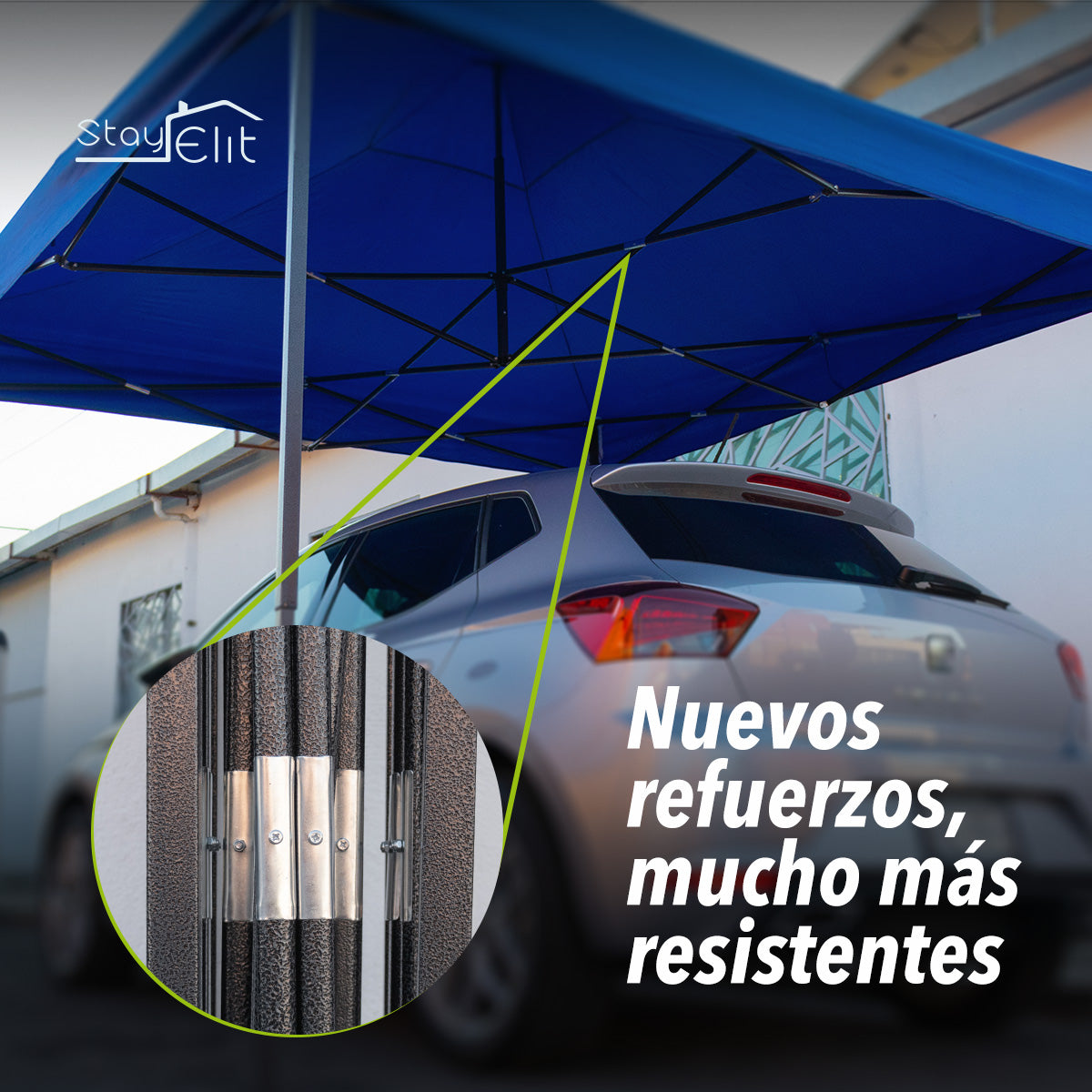 TOLDO TIPO CARPA 3X3 COLOR AZUL