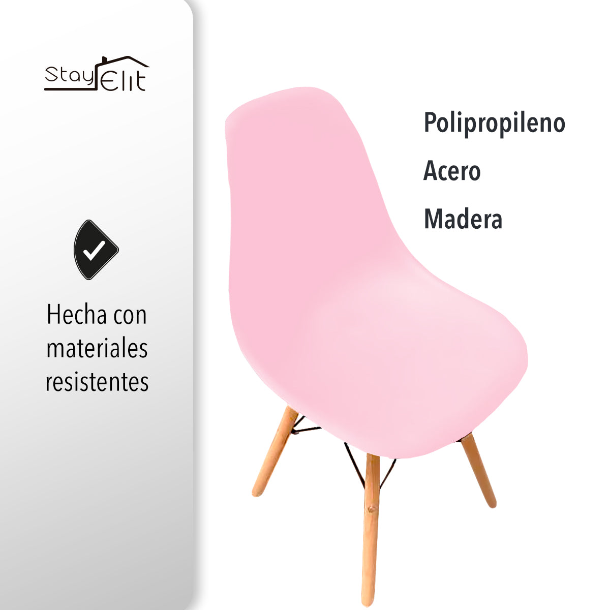 SET DE 4 SILLAS EAMES MINIMALISTAS COLOR ROSA (SALDOS)