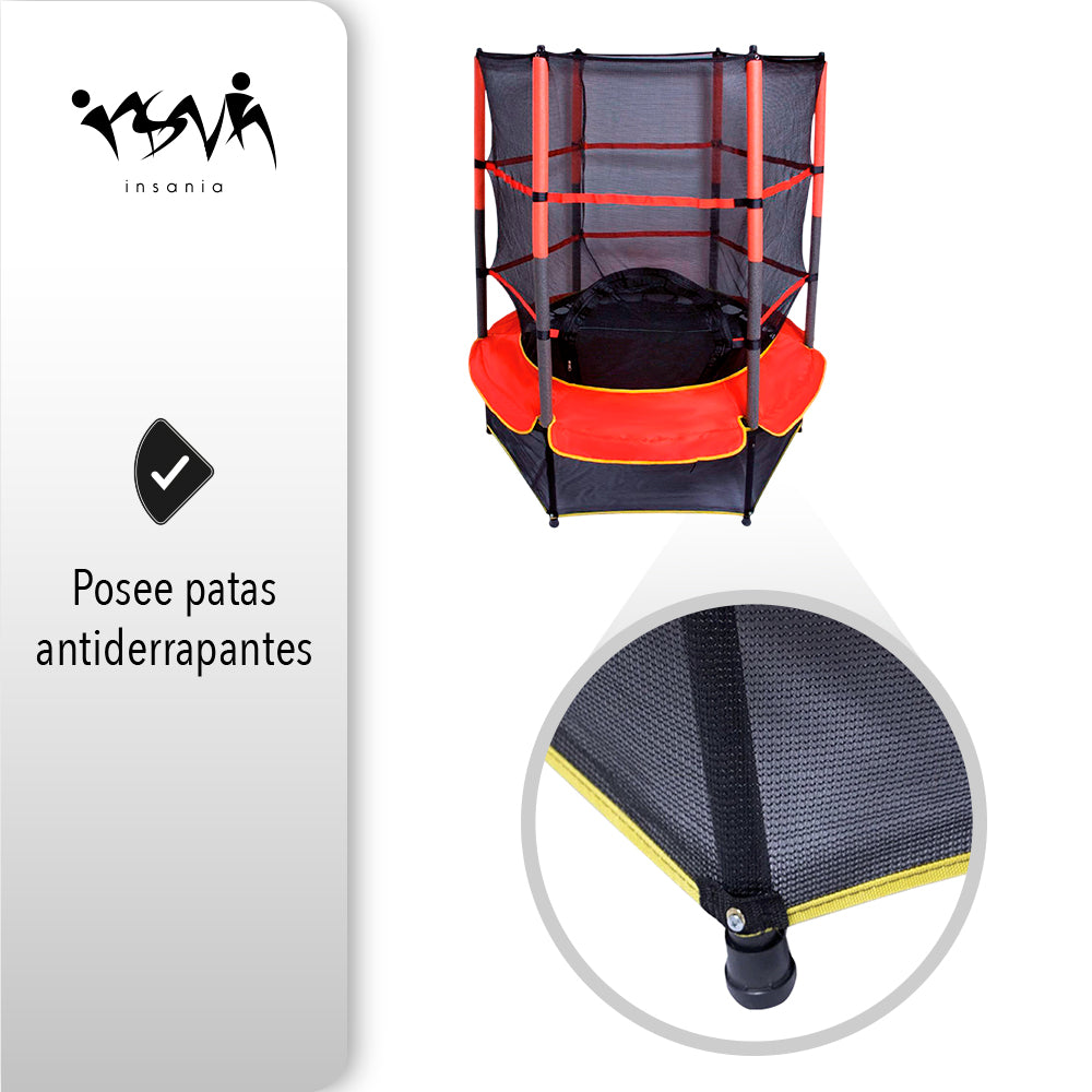 TRAMPOLÍN HEXAGONAL CON MALLA DE SEGURIDAD PARA NIÑOS