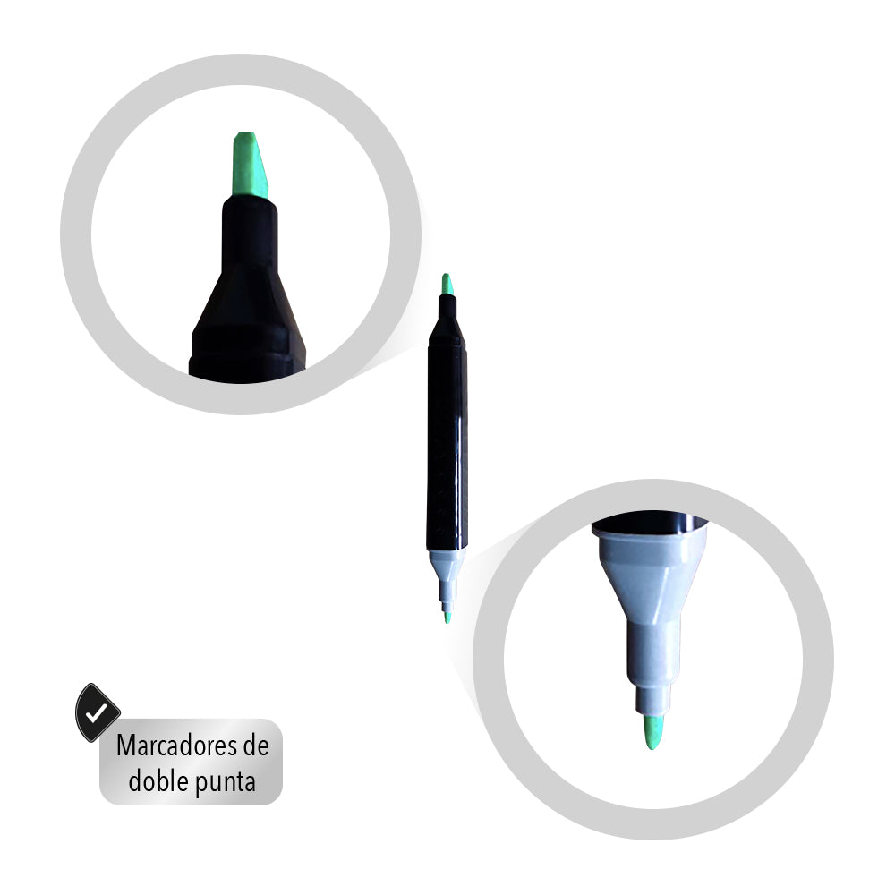 SET DE MARCADORES DOBLE PUNTA 168 PZAS