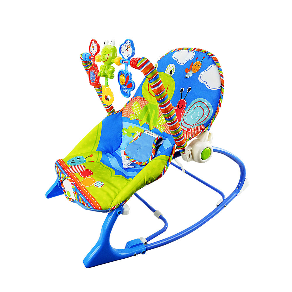 SILLA MECEDORA PARA BEBÉ COLOR AZUL DISEÑO JUNGLA
