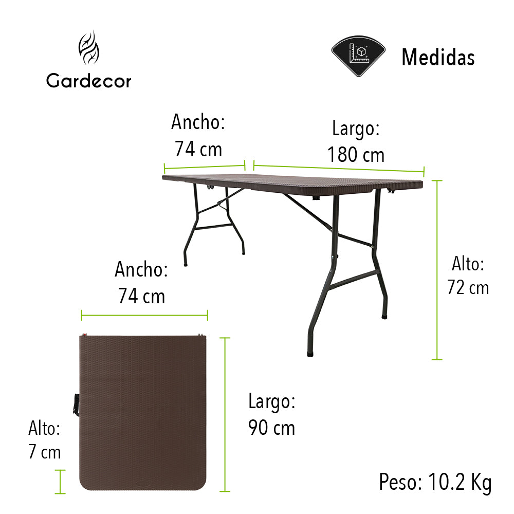 MESA PORTAFOLIO ESTILO MIMBRE 1.8M