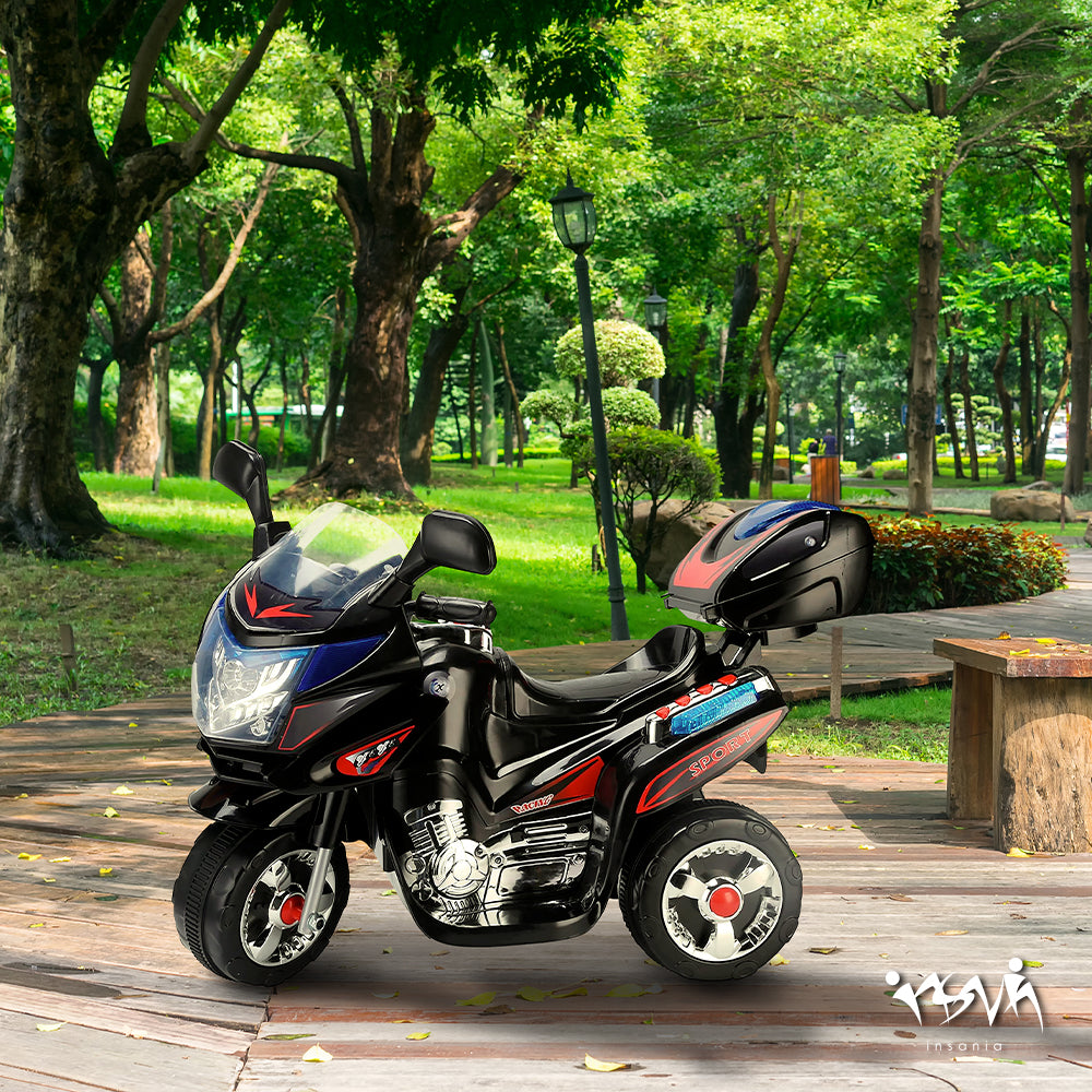 MOTO ELÉCTRICA RECARGABLE COLOR NEGRO PARA NIÑO (SALDOS)