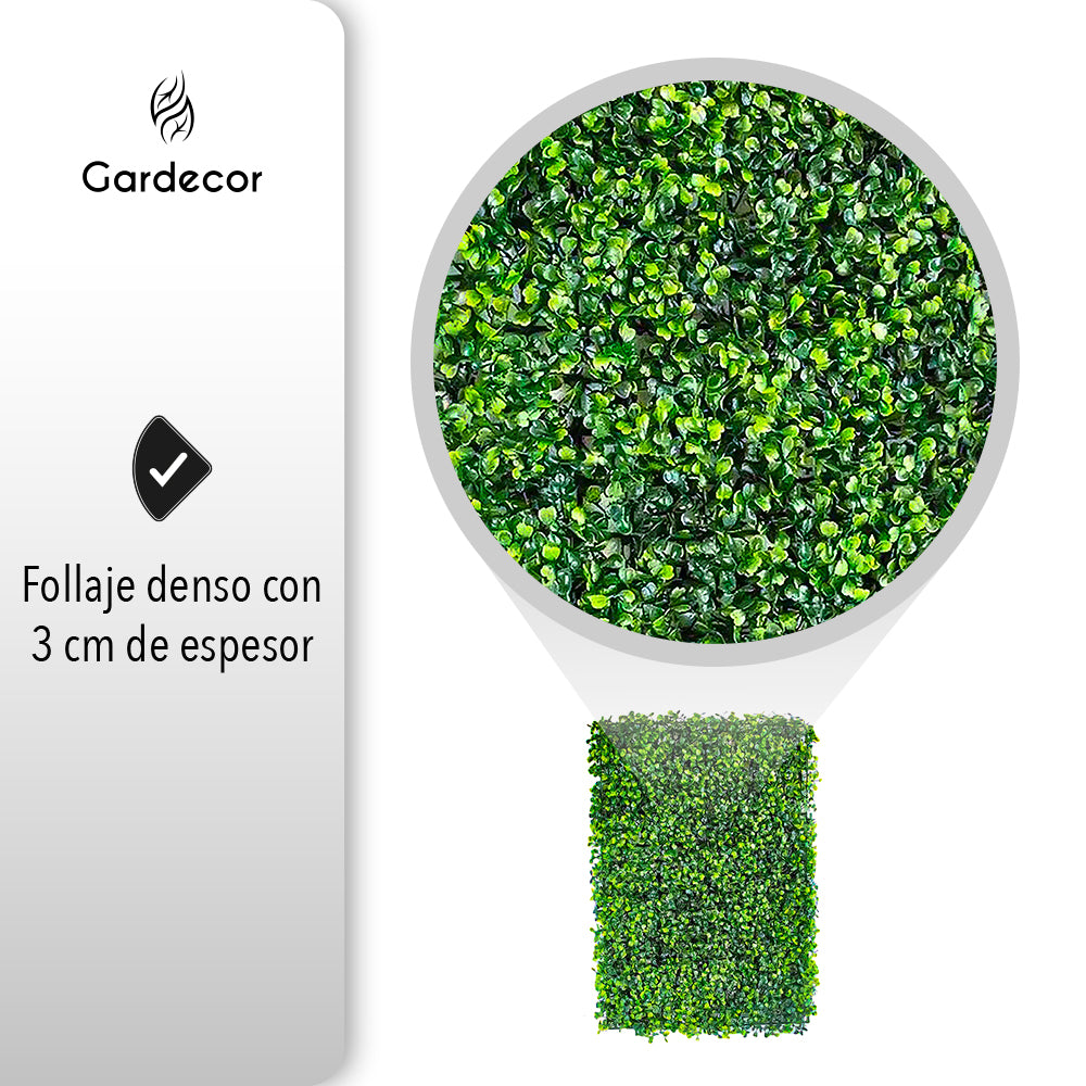 MURO VERDE FOLLAJE ARTIFICIAL 10 PZAS DE 60X40 CM