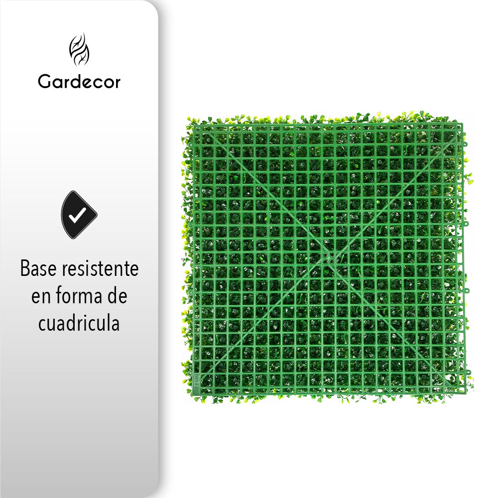 MURO VERDE FOLLAJE ARTIFICIAL 10 PZAS DE 60X40 CM