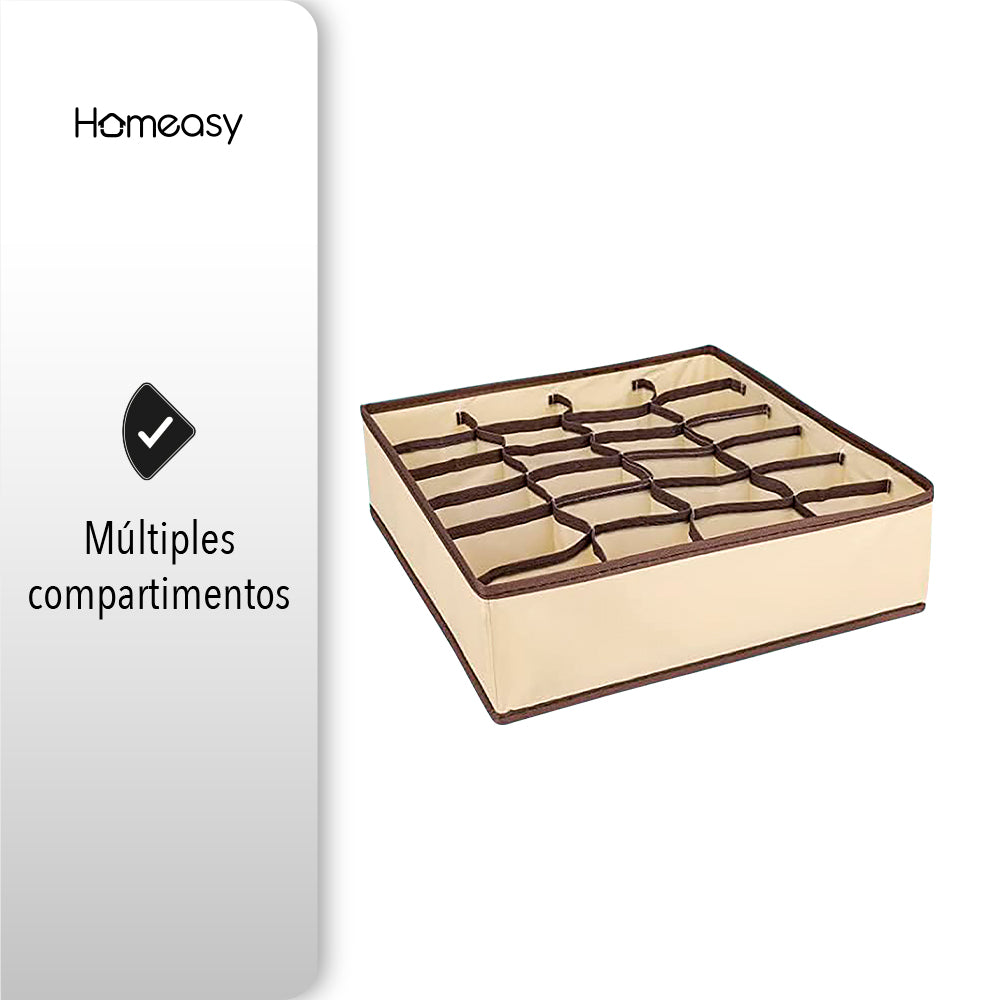 SET DE 4 ORGANIZADORES Y DIVISOR DE CAJONES COLOR BEIGE