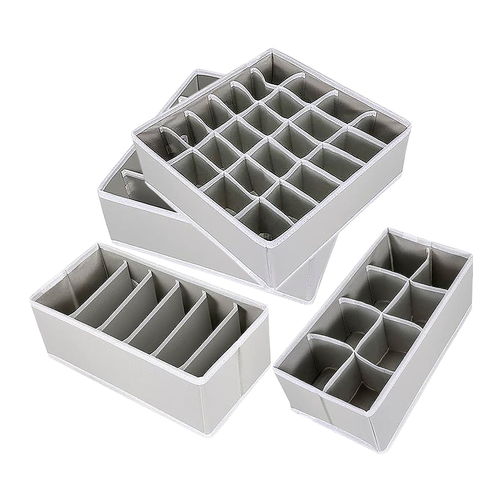 SET DE 4 ORGANIZADORES Y DIVISOR DE CAJONES COLOR GRIS