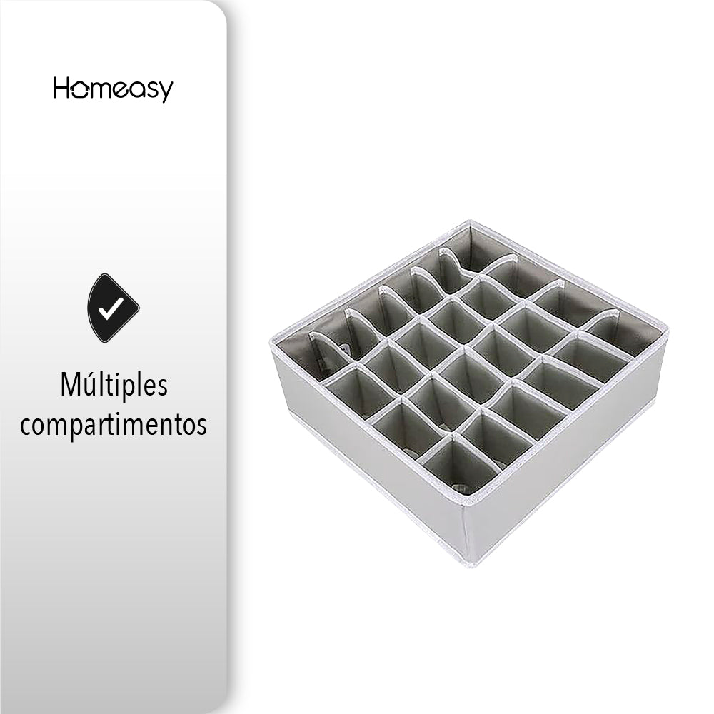 SET DE 4 ORGANIZADORES Y DIVISOR DE CAJONES COLOR GRIS