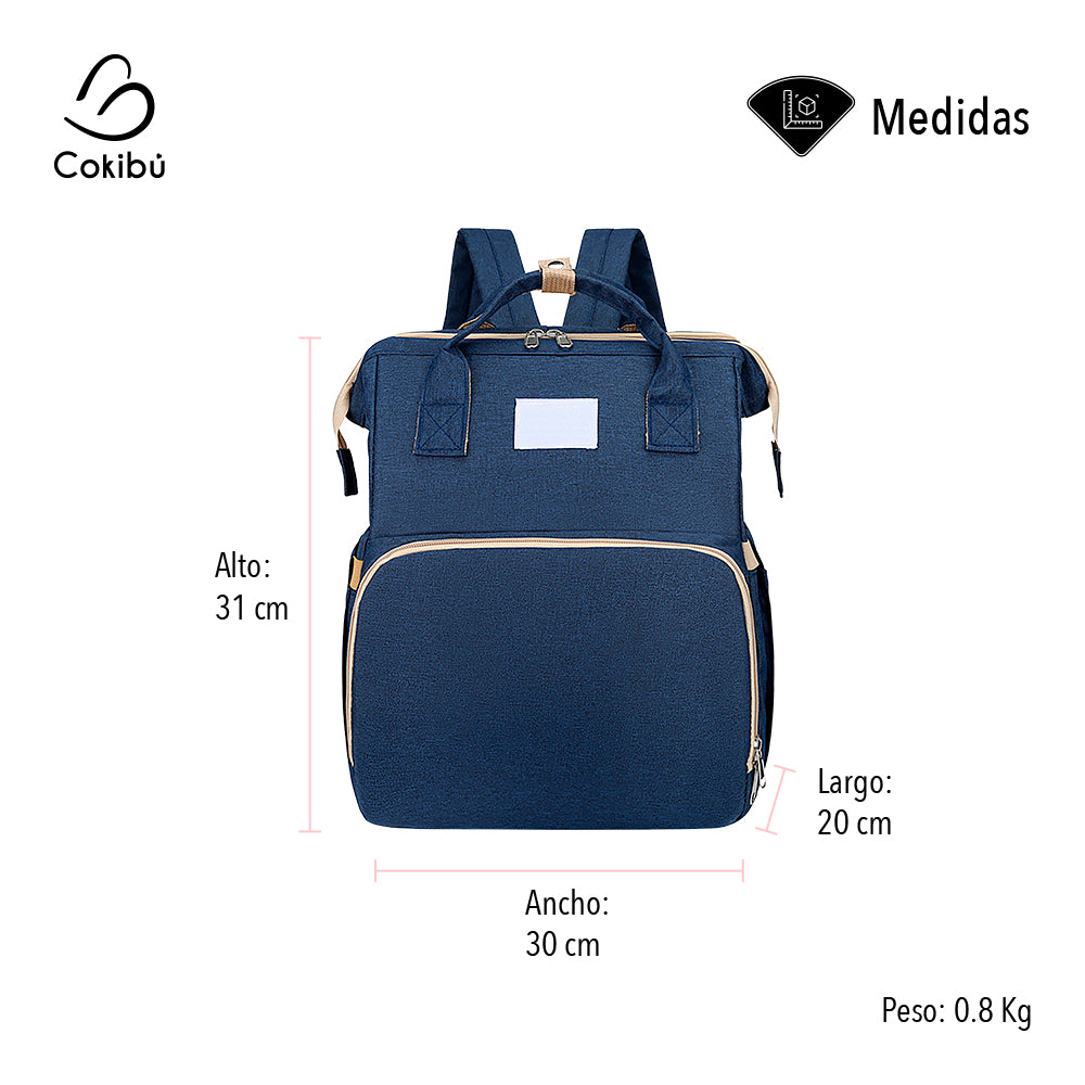 PAÑALERA MORRAL 3 EN 1 COLOR AZUL OSCURO