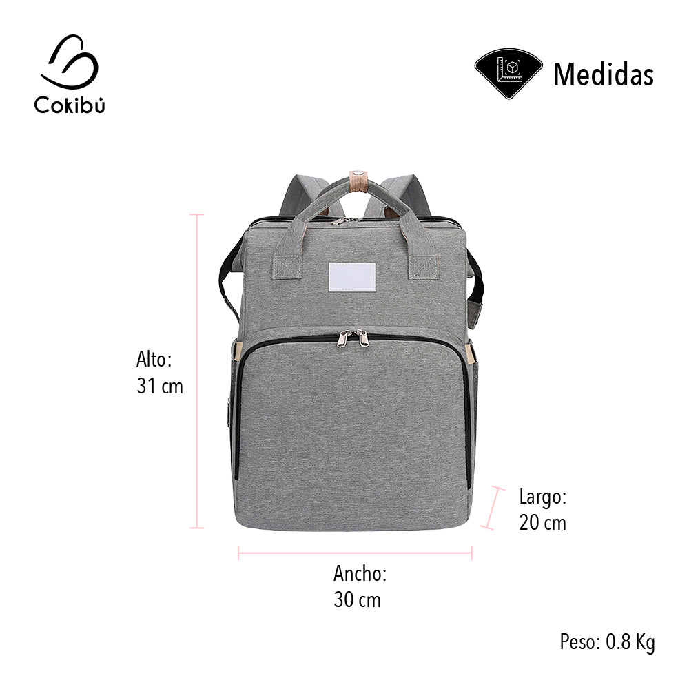 PAÑALERA MORRAL 3 EN 1 COLOR GRIS