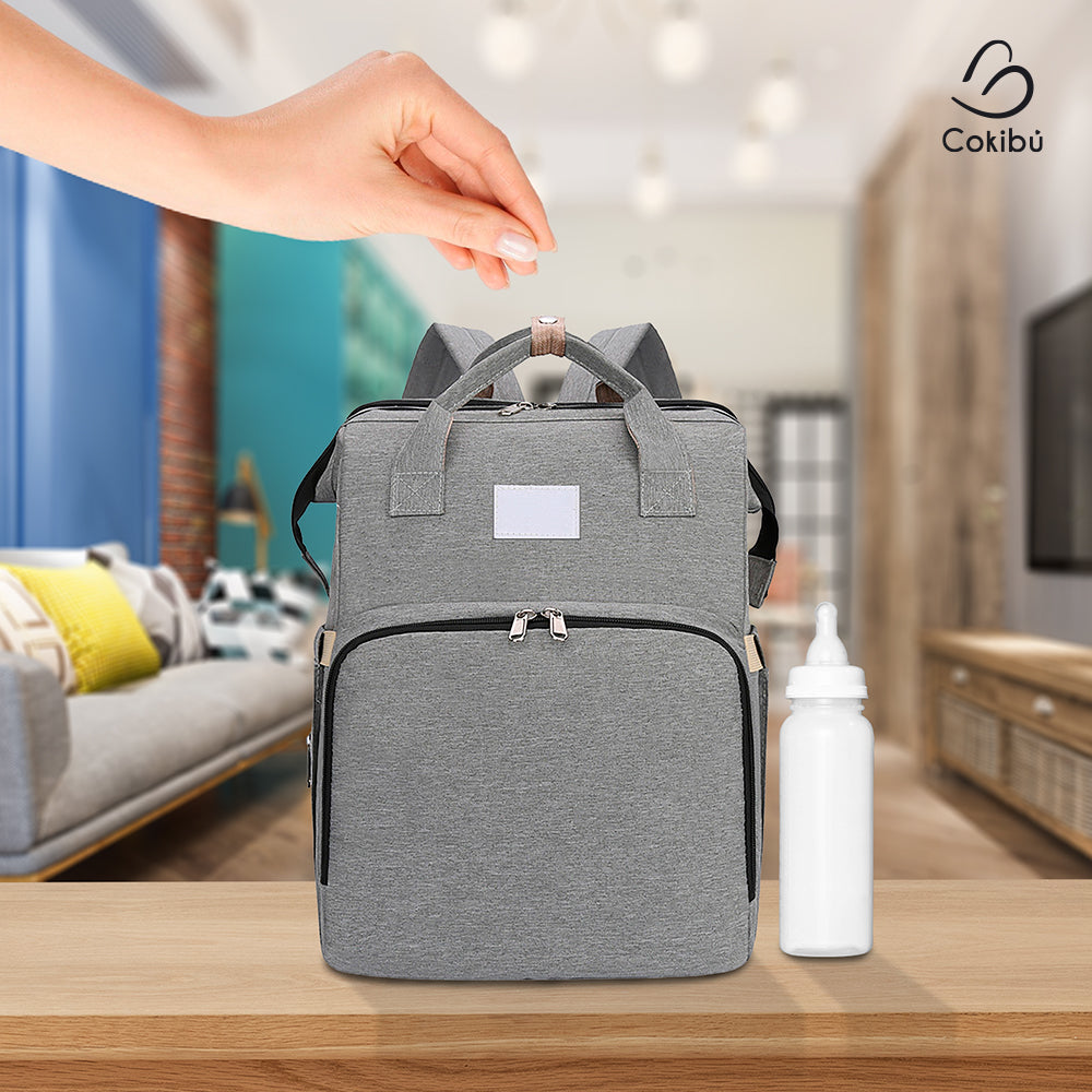 PAÑALERA MORRAL 3 EN 1 COLOR GRIS