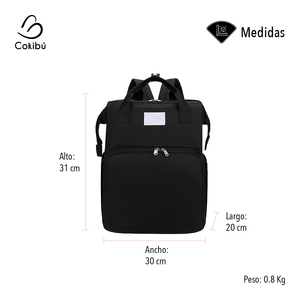 PAÑALERA MORRAL 3 EN 1 COLOR NEGRO