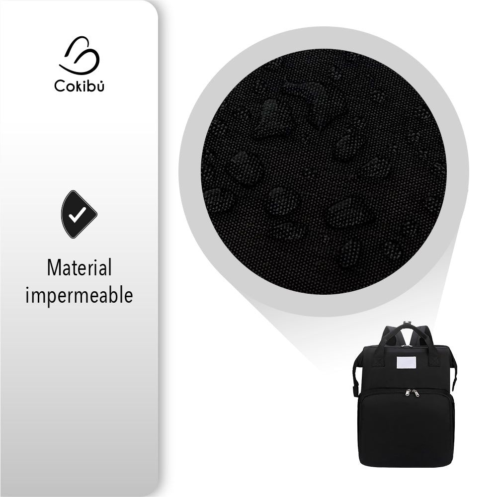 PAÑALERA MORRAL 3 EN 1 COLOR NEGRO