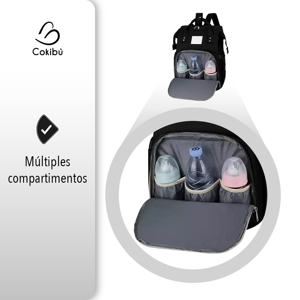 PAÑALERA MORRAL 3 EN 1 COLOR NEGRO