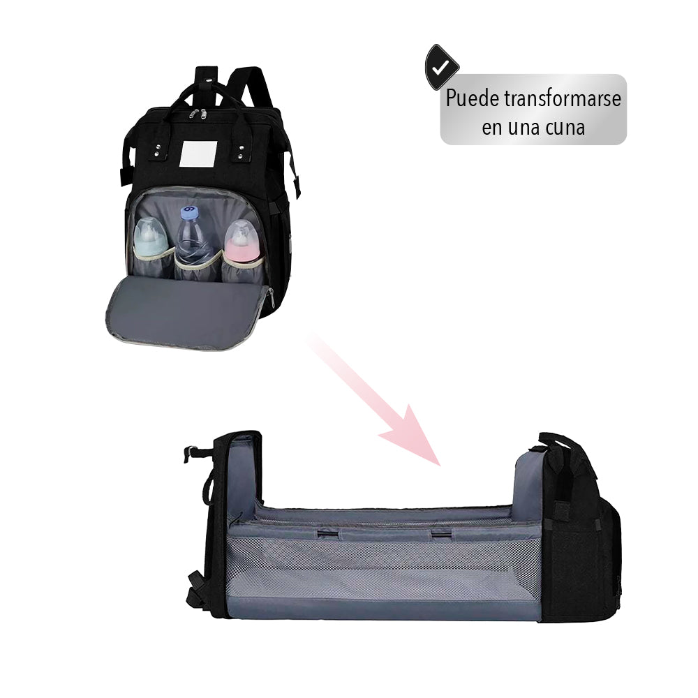 PAÑALERA MORRAL 3 EN 1 COLOR NEGRO