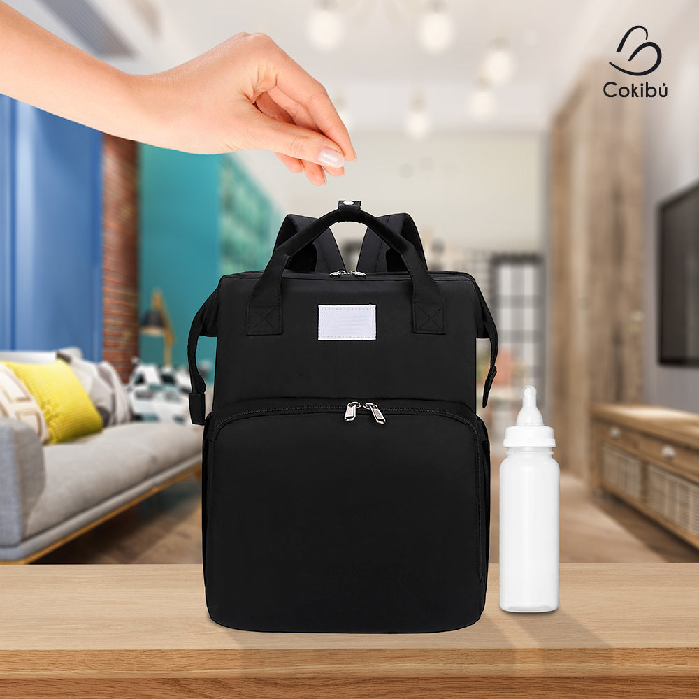 PAÑALERA MORRAL 3 EN 1 COLOR NEGRO