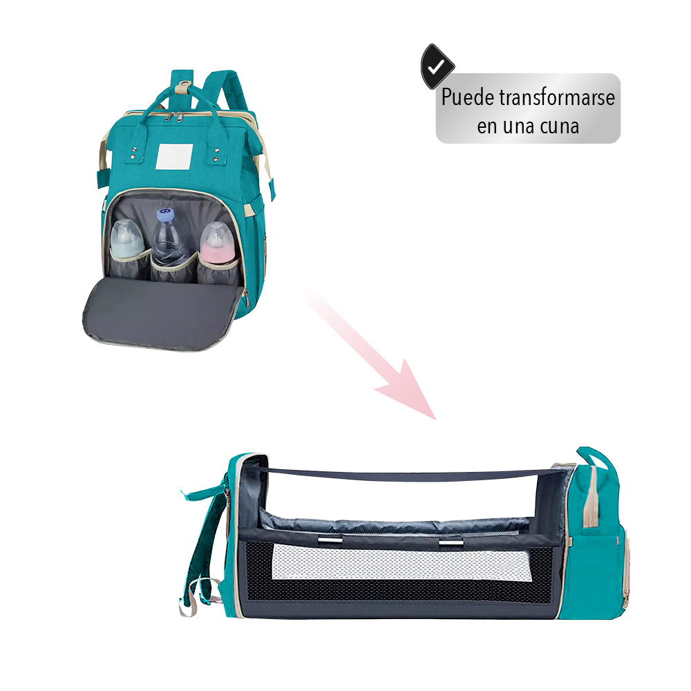 PAÑALERA MORRAL 3 EN 1 COLOR VERDE