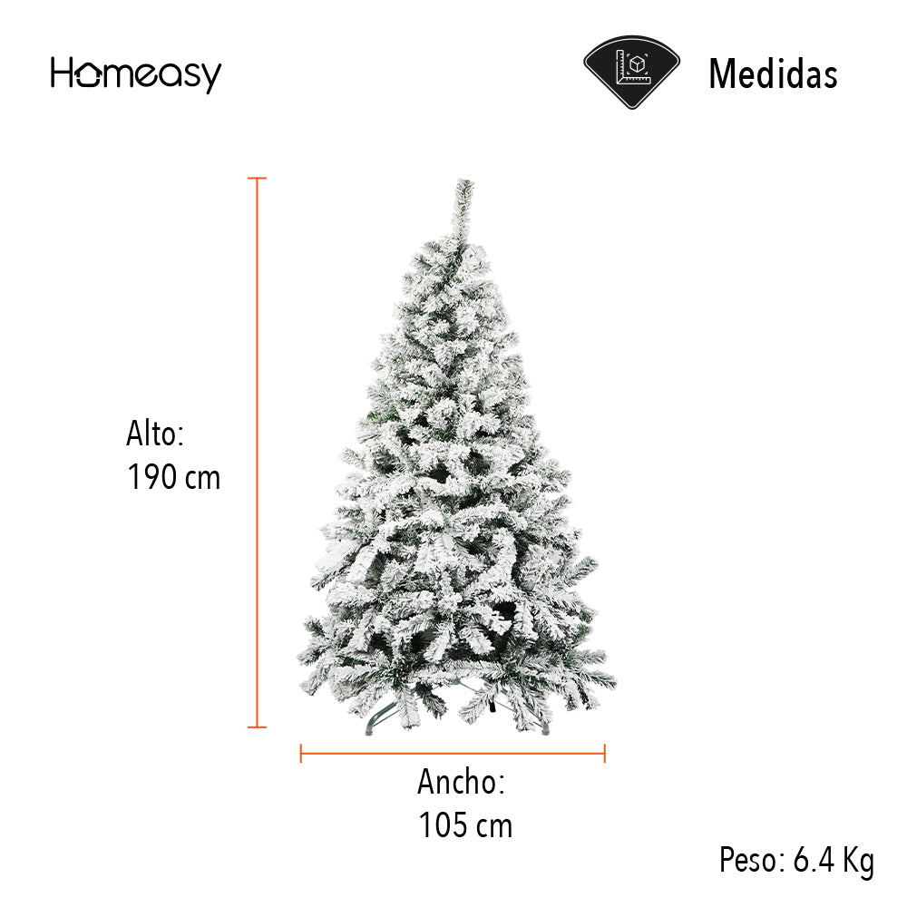 ÁRBOL ARTIFICIAL DE NAVIDAD NEVADO 1.90 (SALDOS)