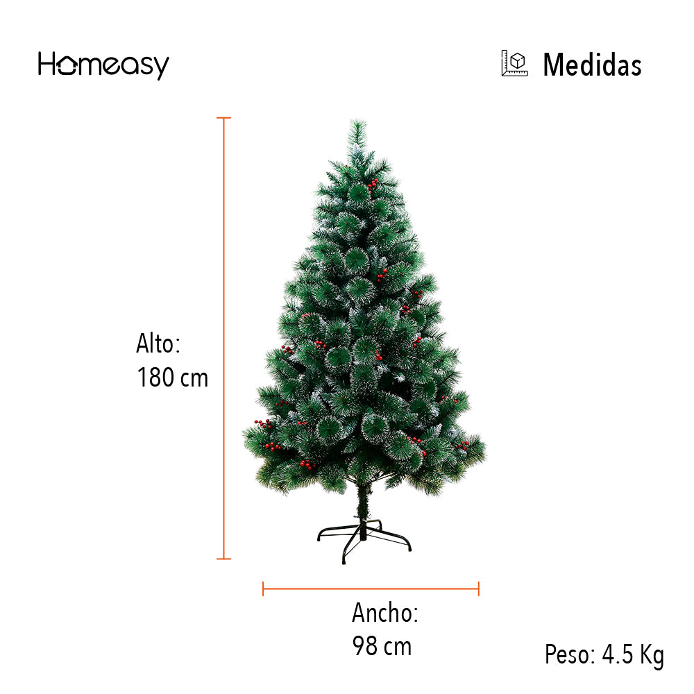 ÁRBOL ARTIFICIAL DE NAVIDAD NEVADO Y DECORADO 1.80 (SALDOS)