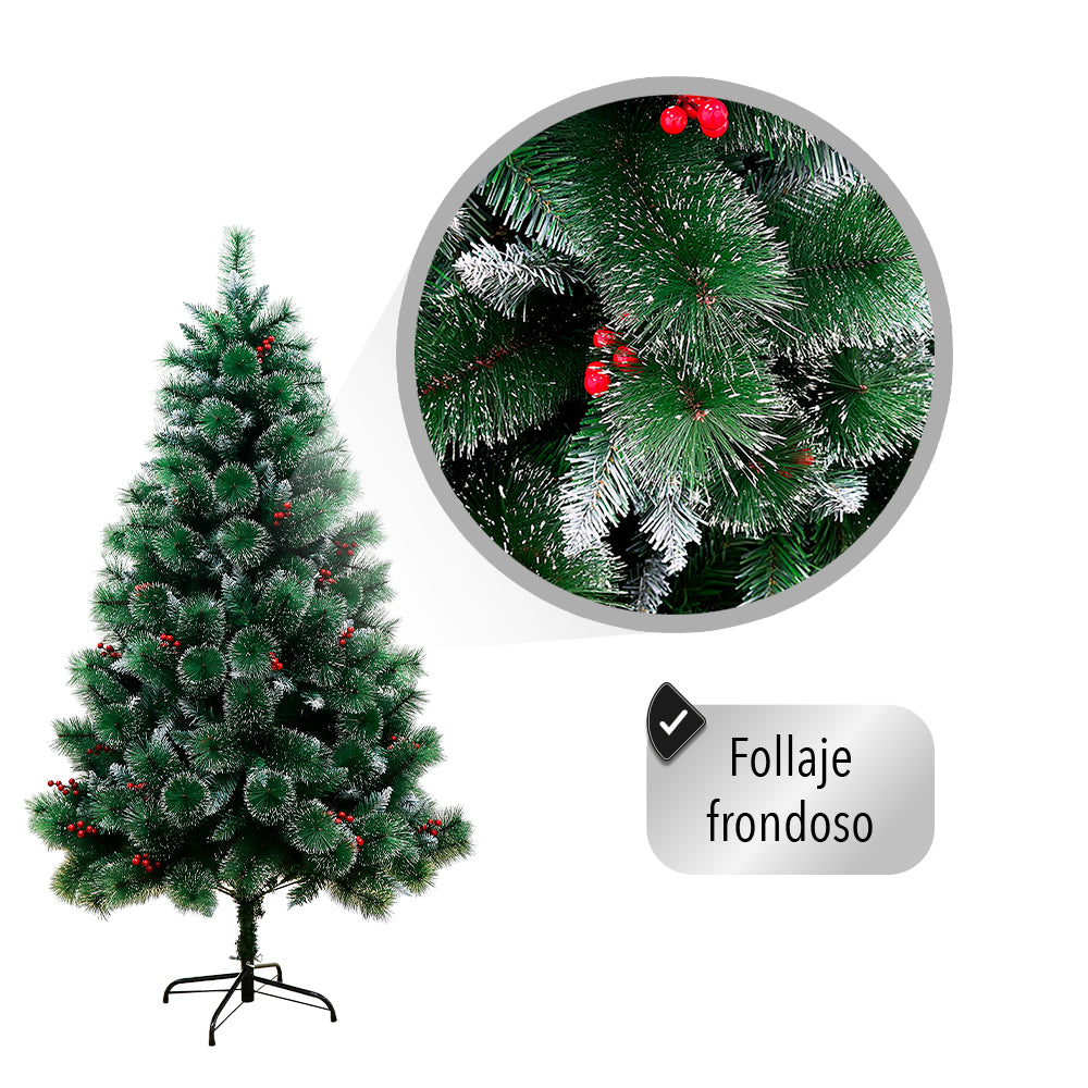 ÁRBOL ARTIFICIAL DE NAVIDAD NEVADO Y DECORADO 1.80 (SALDOS)