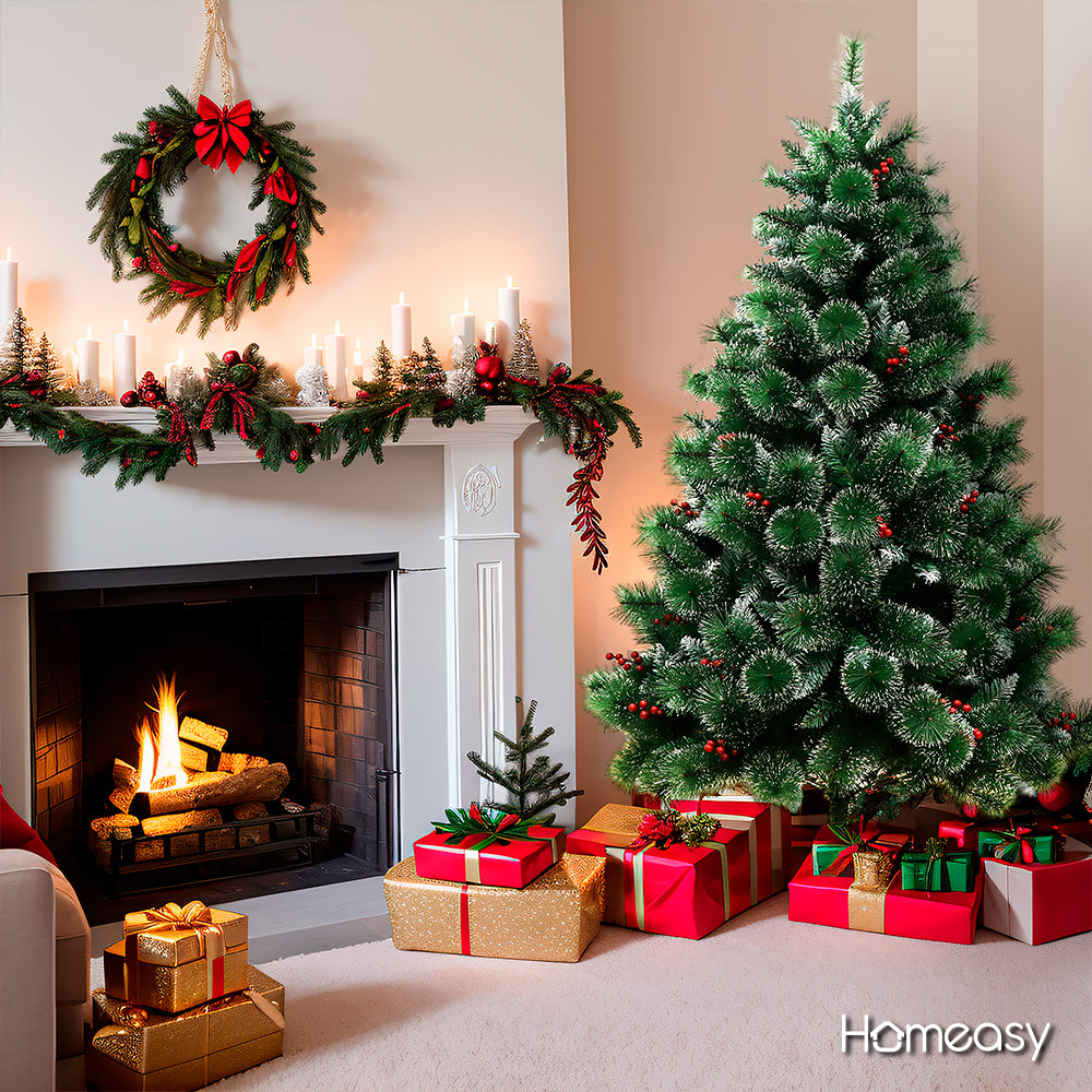 ÁRBOL ARTIFICIAL DE NAVIDAD NEVADO Y DECORADO 1.80 (SALDOS)