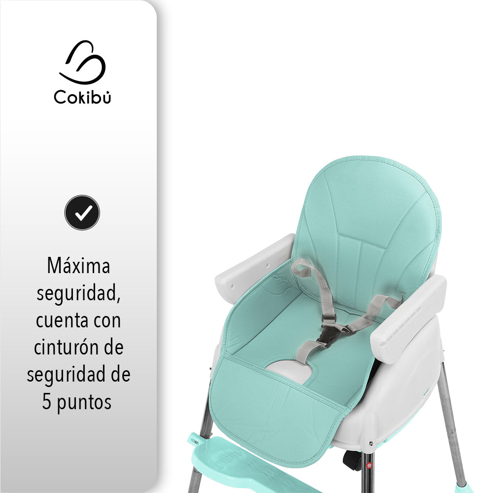 SILLA DE BEBÉ PARA COMER 3 EN 1 COLOR MENTA