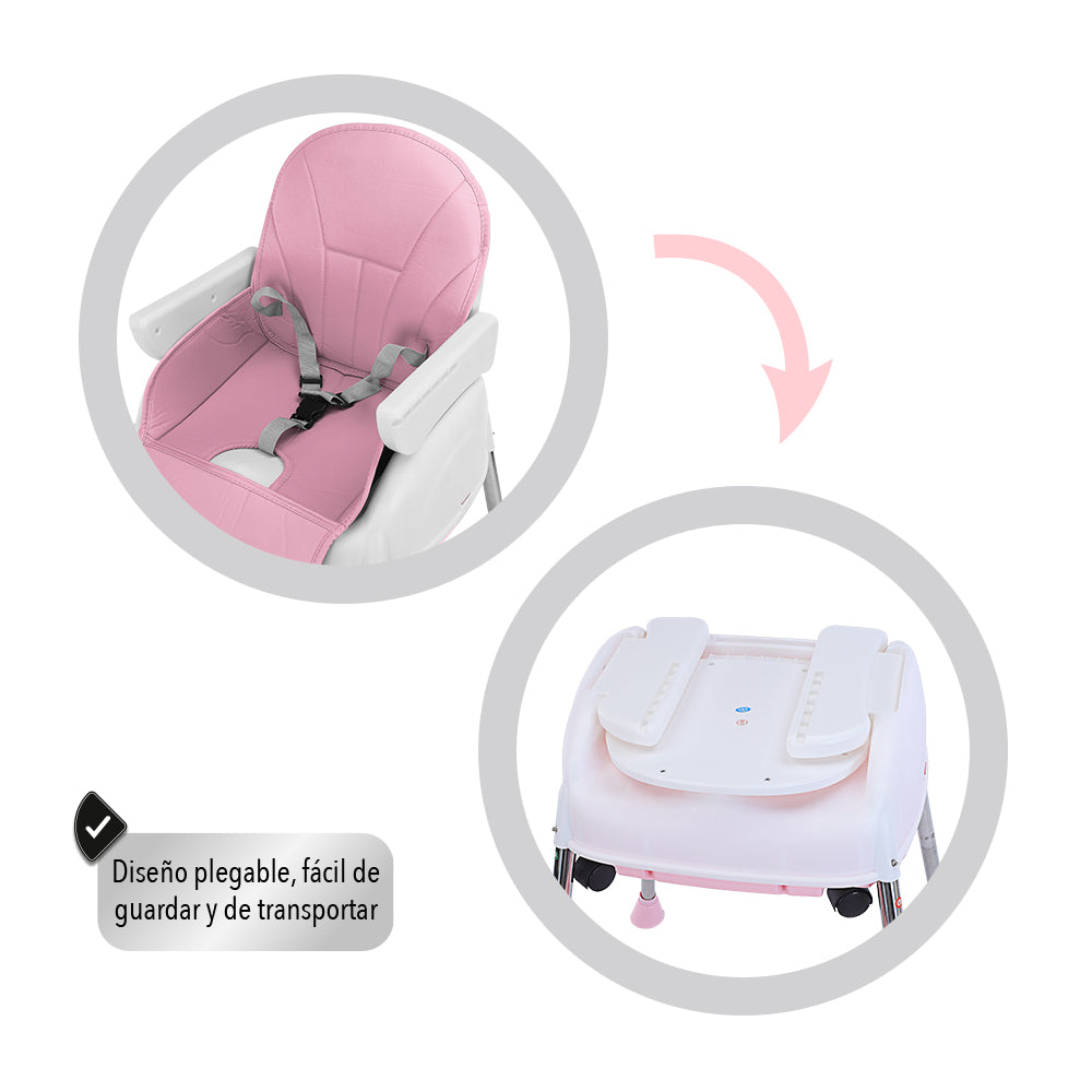 SILLA DE BEBÉ PARA COMER 3 EN 1 COLOR ROSA