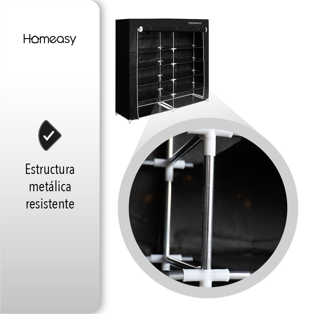 ZAPATERA CLOSET DE 6 NIVELES COLOR NEGRO