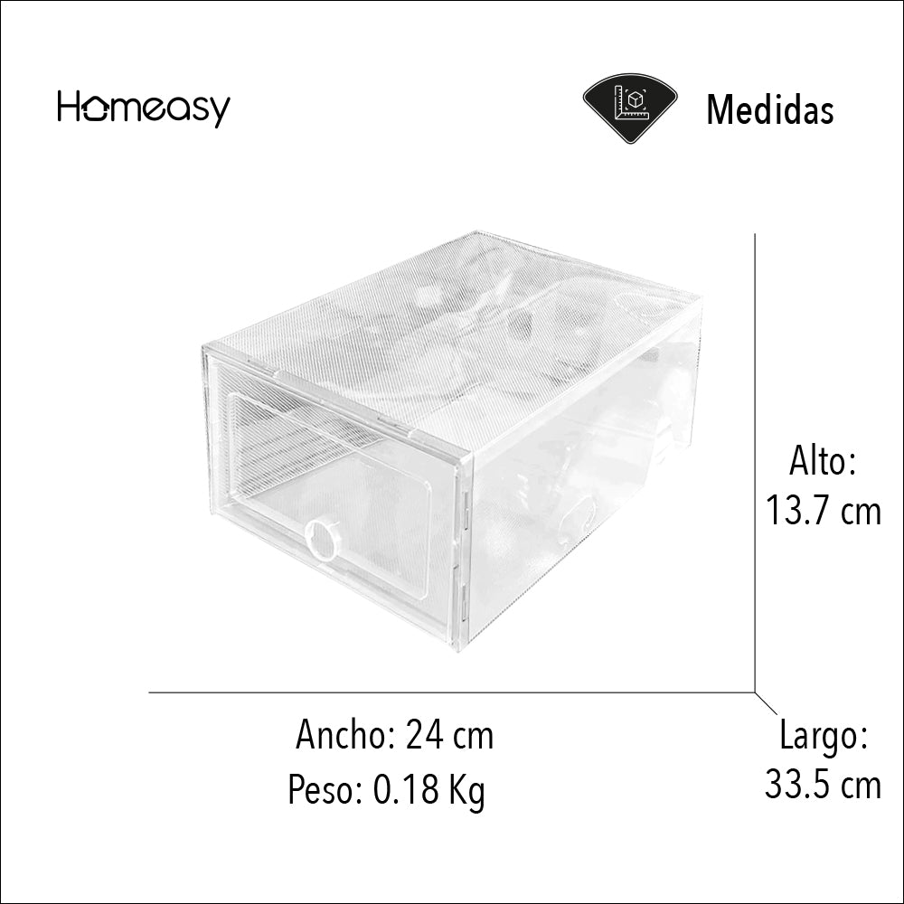 CAJAS TRANSPARENTES ORGANIZADORAS DE ZAPATOS 12 PIEZAS