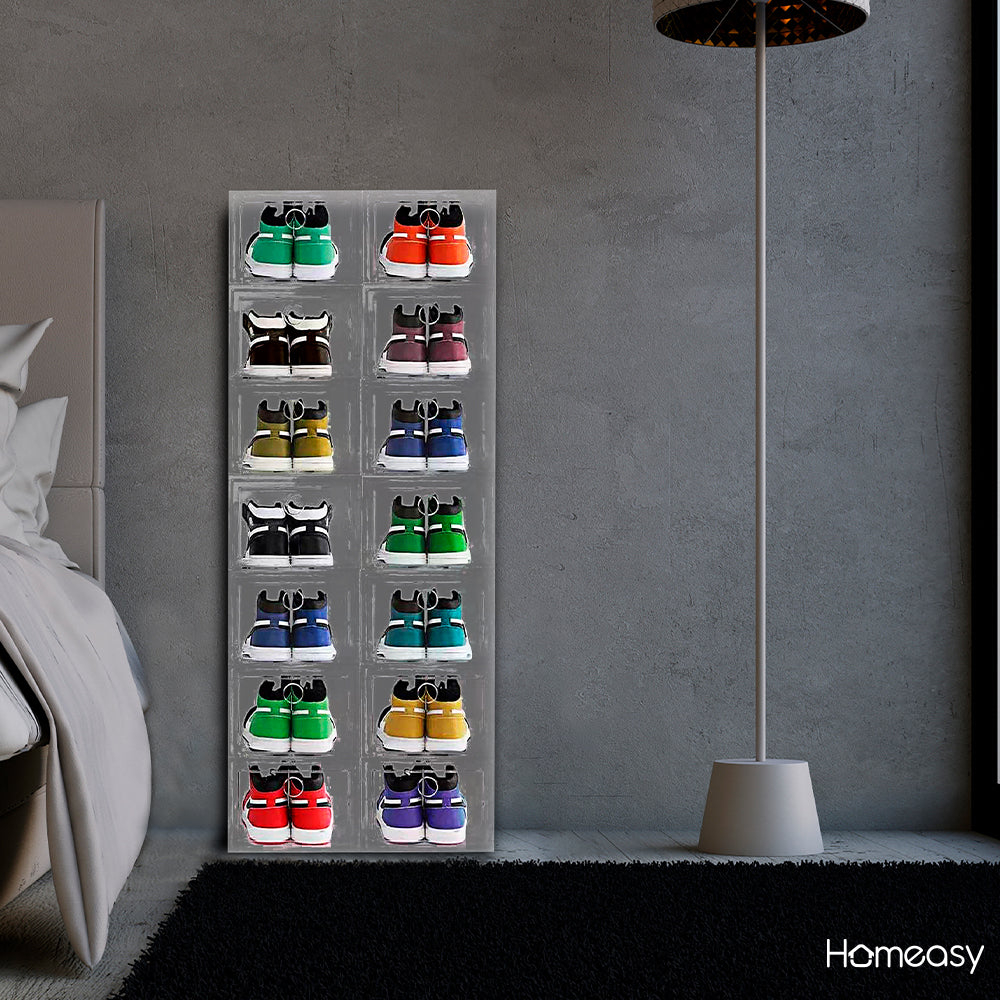 CAJAS TRANSPARENTES ORGANIZADORAS DE ZAPATOS 12 PIEZAS
