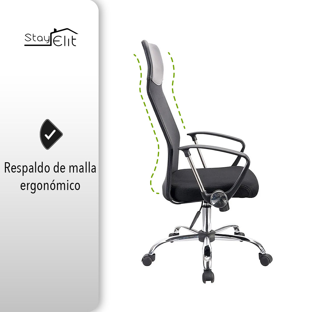 SILLA DE OFICINA ERGONÓMICA CON RESPALDO ALTO