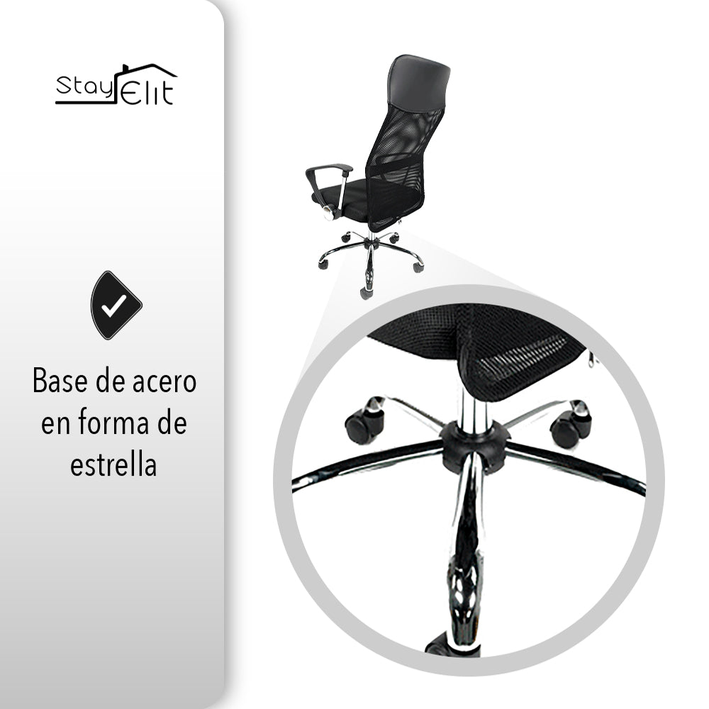 SILLA DE OFICINA ERGONÓMICA CON RESPALDO ALTO