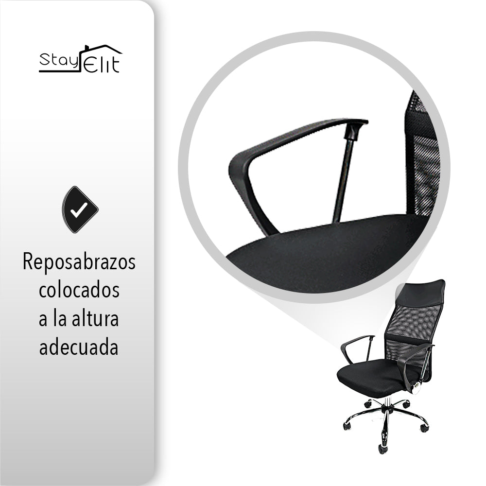 SILLA DE OFICINA ERGONÓMICA CON RESPALDO ALTO