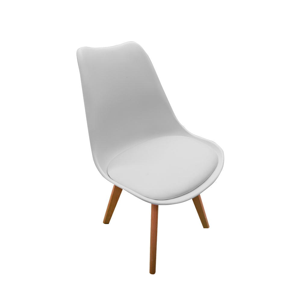 SET DE 2 SILLAS MINIMALISTAS ACOJINADAS TIPO EAMES COLOR BLANCO