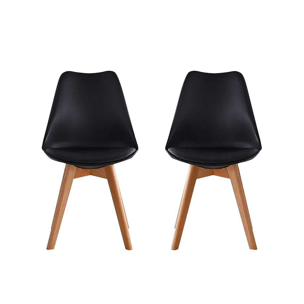 SET DE 2 SILLAS ACOJINADAS TIPO EAMES COLOR NEGRO
