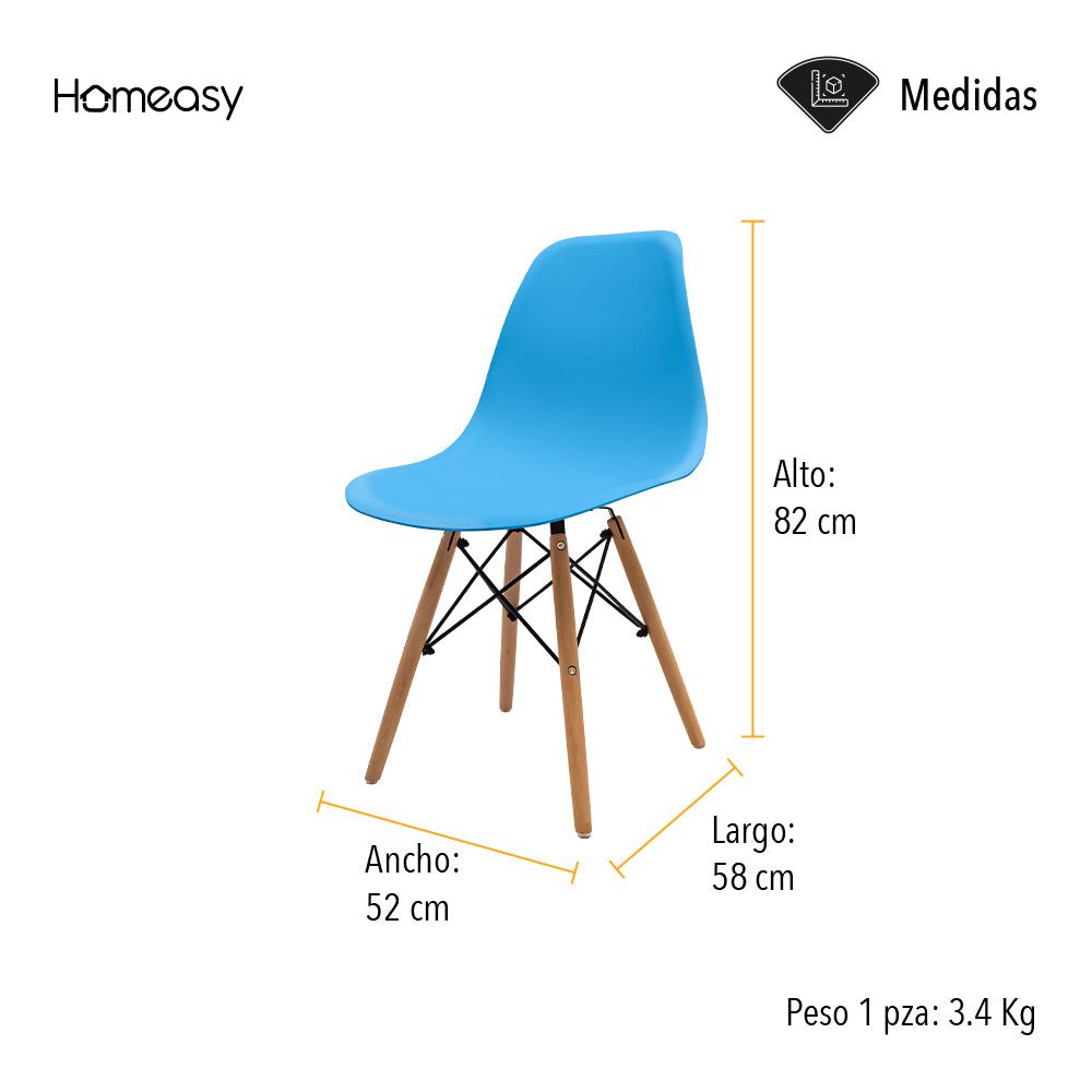 SET DE 2 SILLAS MINIMALISTAS COLOR AQUA