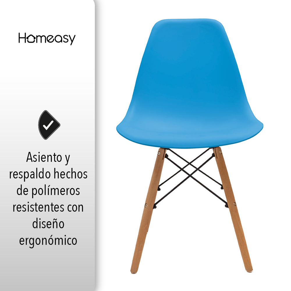 SET DE 2 SILLAS MINIMALISTAS COLOR AQUA