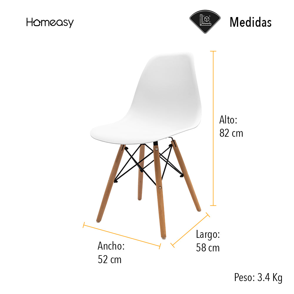 SET DE 2 SILLAS MINIMALISTAS COLOR BLANCO
