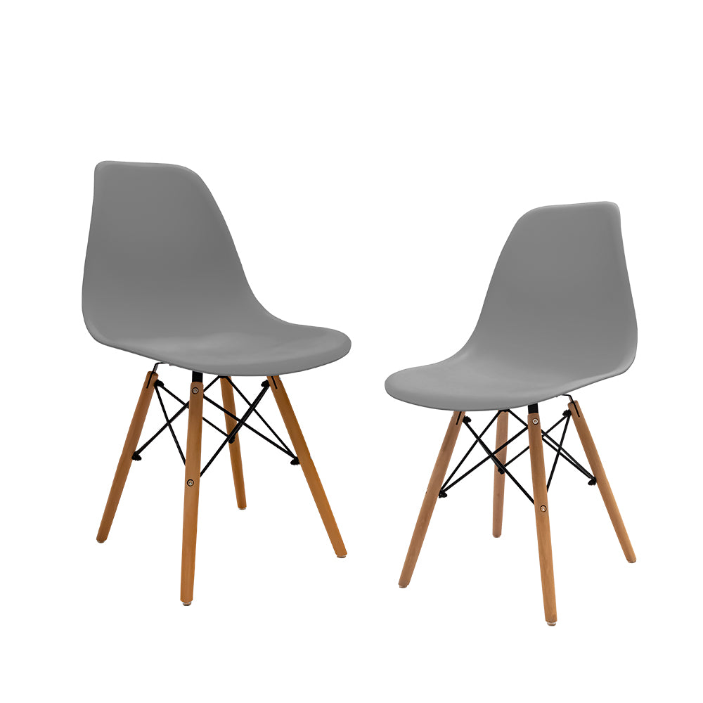 SET DE 2 SILLAS MINIMALISTAS COLOR GRIS