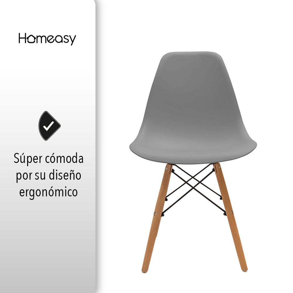 SET DE 2 SILLAS MINIMALISTAS COLOR GRIS