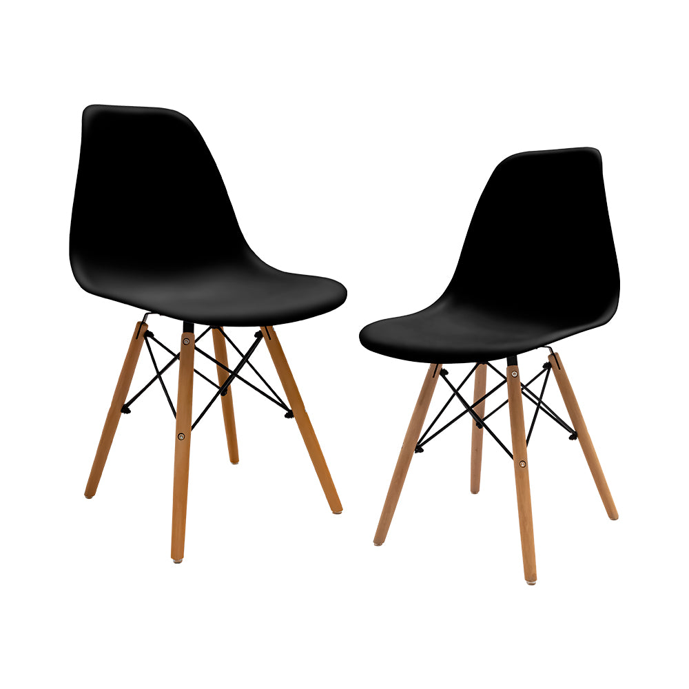 SET DE 2 SILLAS MINIMALISTAS COLOR NEGRO