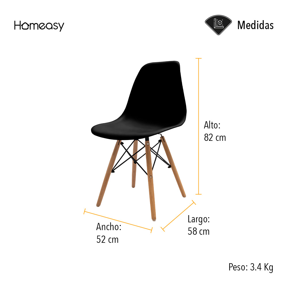 SET DE 2 SILLAS MINIMALISTAS COLOR NEGRO