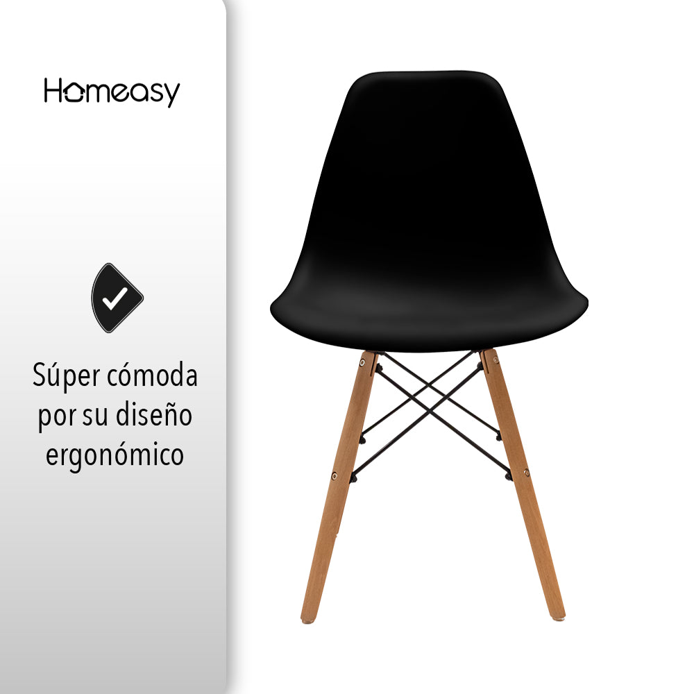 SET DE 2 SILLAS MINIMALISTAS COLOR NEGRO